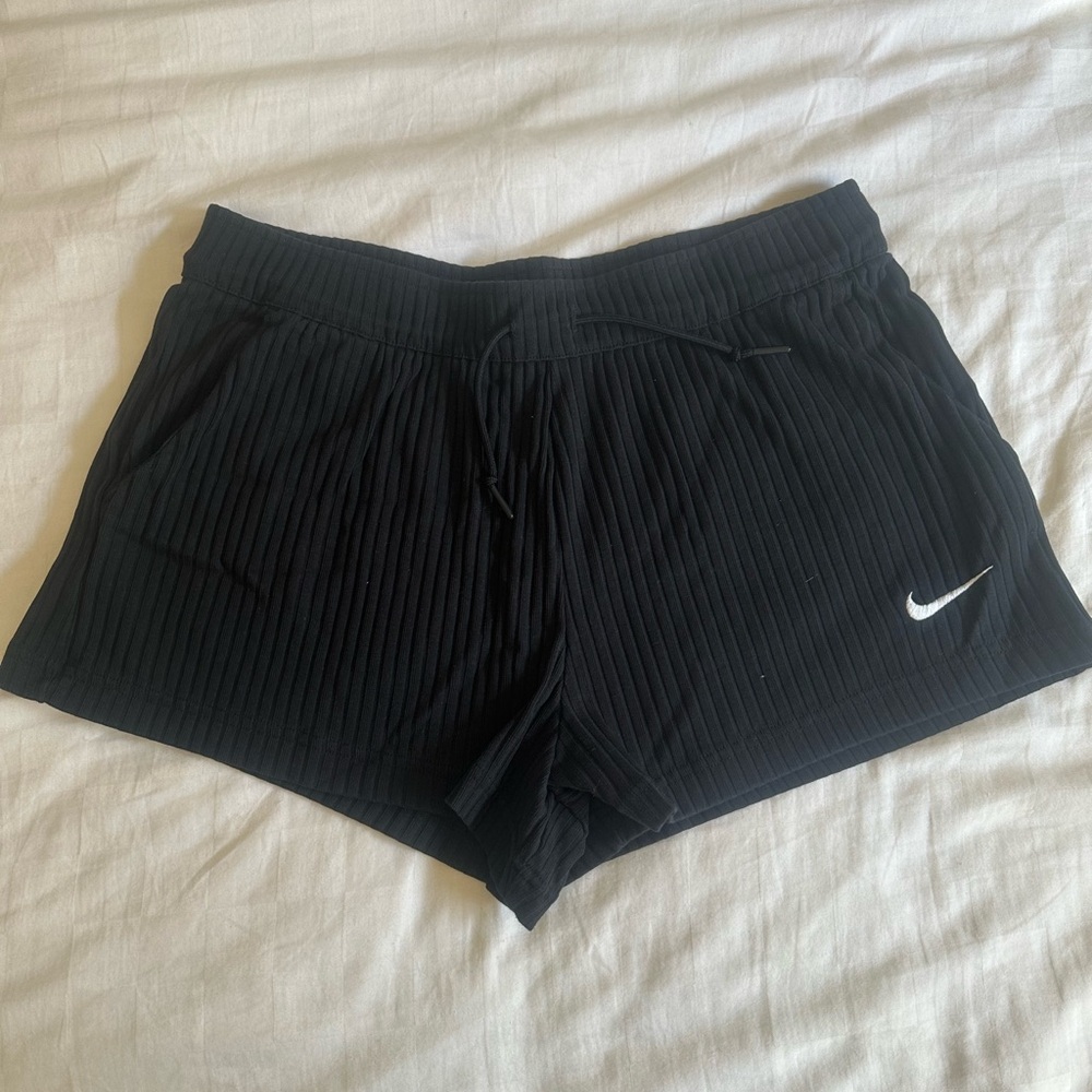 Nike Women's Black Ribbed Athletic Shorts